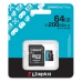 Карта пам`яті MicroSDXC  64GB UHS-I/U3 Class 10 Kingston Canvas Go! Plus R200/W200MB/s + SD-адаптер (SDCG4/64GB)