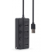 USB-хаб Gembird 4 ports (UHB-U2P4P-01) з вимикачами