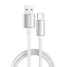 Кабель ColorWay USB - USB Type-C (M/M), zinc alloy braided, 3А, 1 м, White (CW-CBUC098-WT)