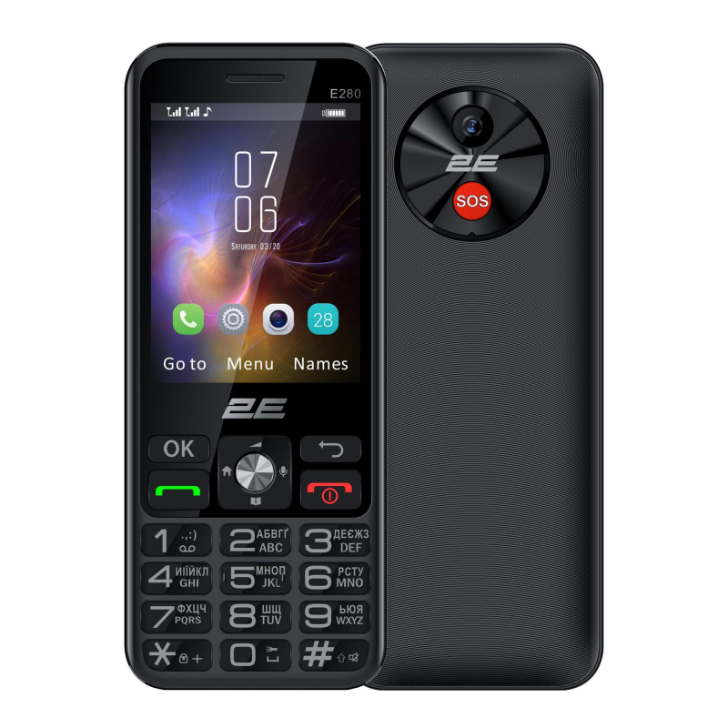 Мобiльний телефон 2E E280 2025 Dual Sim Black + батарея (794300868957)