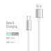Кабель ColorWay USB - USB Type-C (M/M), zinc alloy braided, 3А, 2 м, White (CW-CBUC099-WT)