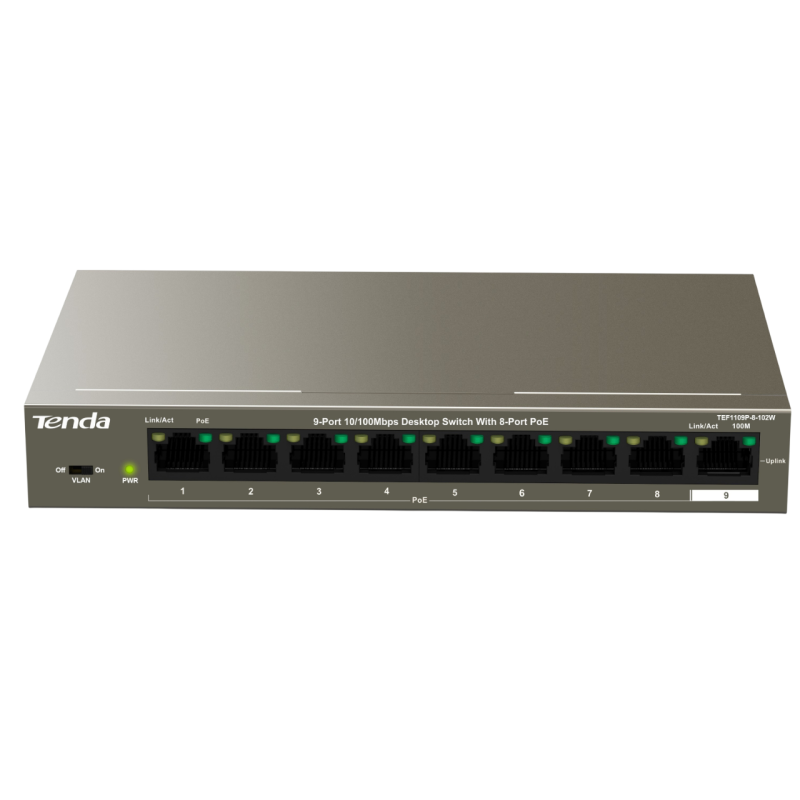 Комутатор Tenda TEF1109P-8-102W
