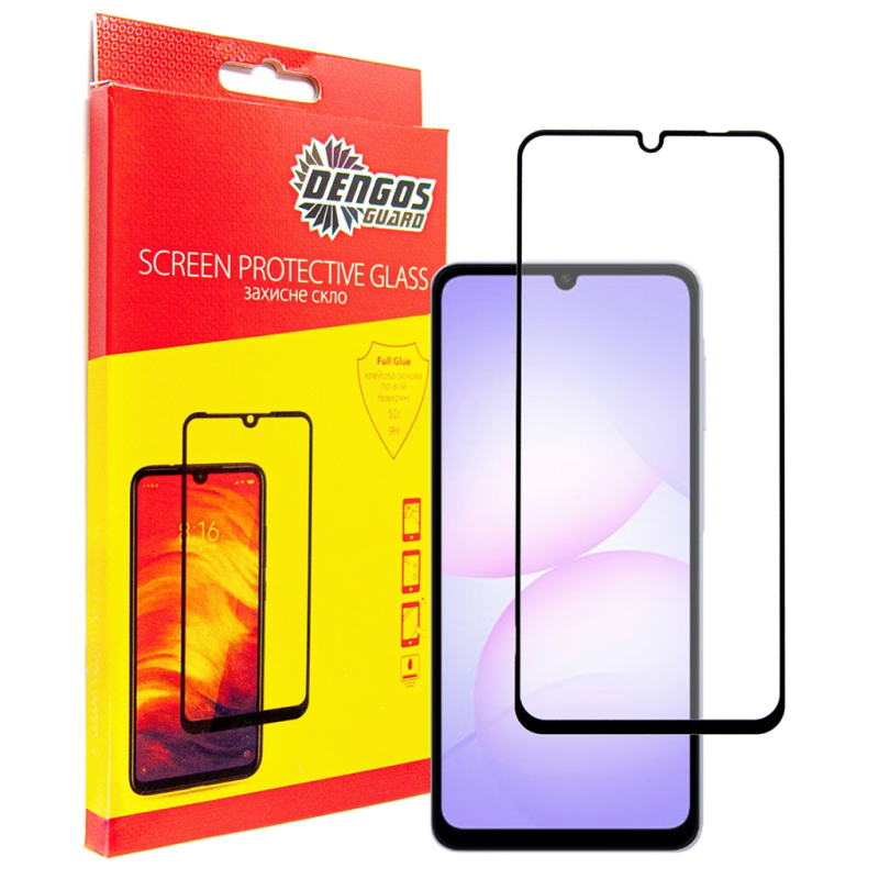 Захисне скло Dengos для Samsung Galaxy A07 SM-A075 Black Full Glue (TGFG-406)