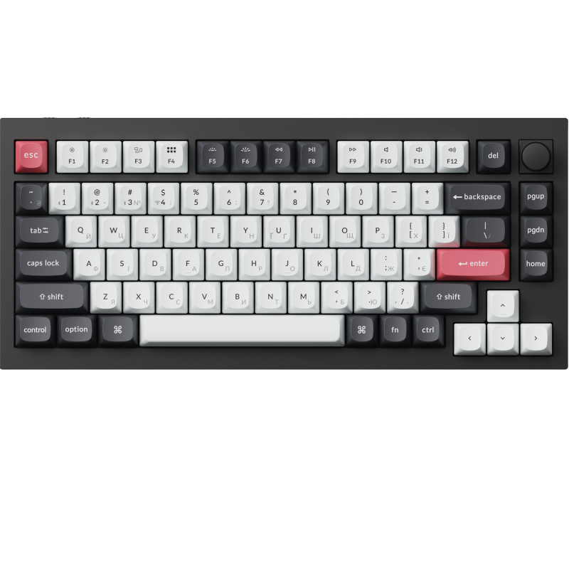Клавіатура бездротова Keychron Q1 HE Magnetic Switch Black RGB (Q1H-M1-UA)
