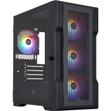 Корпус 1stPlayer T3-BK-4F1 Black без БЖ