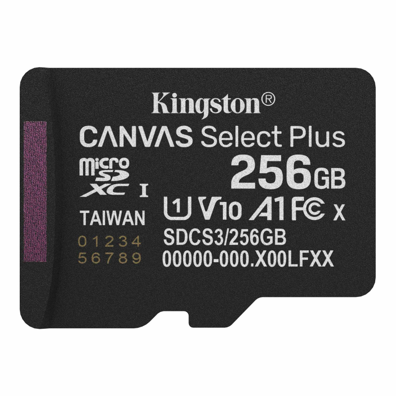 Карта пам`яті MicroSDXC 256GB UHS-I Class 10 Kingston Canvas Select Plus R150MB/s (SDCS3/256GBSP)