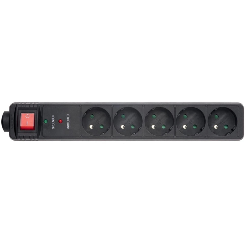 Мережевий фільтр EnerGenie SPG5-C-5 5 розеток, 1,5 м, Black