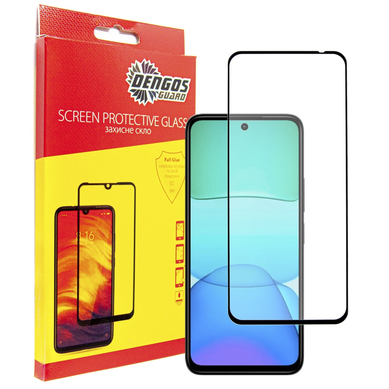 Захисне скло Dengos для Xiaomi Redmi 13x 4G Black Full Glue (TGFG-425)