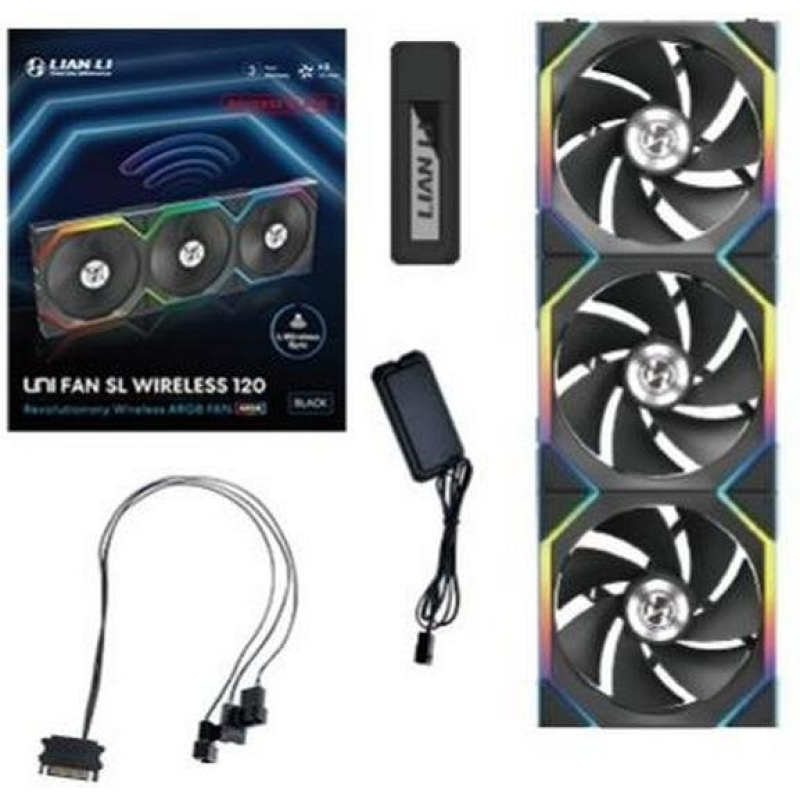 Вентилятор Lian Li Uni Fan SL Wireless 120-3 Reverse Blade Black (G99.12RSL1W3B.00)