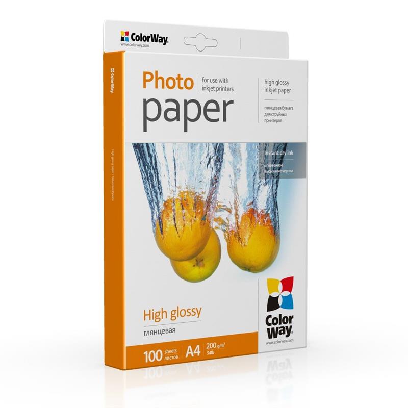Фотопапір ColorWay глянцевий 200г/м2 A4 100 арк. (PG200100A4)