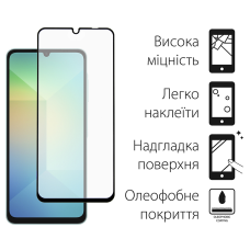 Захисне скло Dengos для Samsung Galaxy A06 SM-A065 Black Full Glue (TGFG-365)