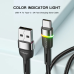 Кабель Essager Colorful LED USB - USB Type-C (M/M), 1 м Black (EXCT-XCD01)
