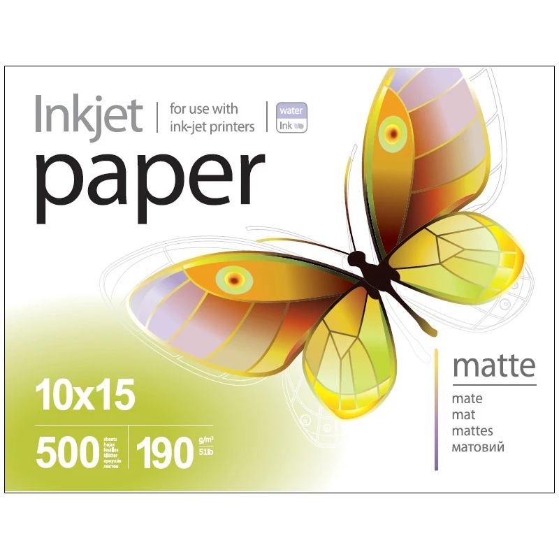 Фотопапiр PrintPro матовий 190г/м2 10x15см 500арк. (PME1905004R)