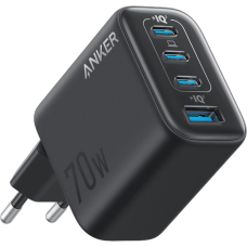 Мережевий зарядний пристрій Anker Charger 70W, 3xUSB-C, 1xUSB-A, Black (A121CG11)