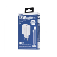Мережевий зарядний пристрій Remax Kiddy Series 18W (1USB 2.1 А) White (RP-U119) + кабель USB Type-C