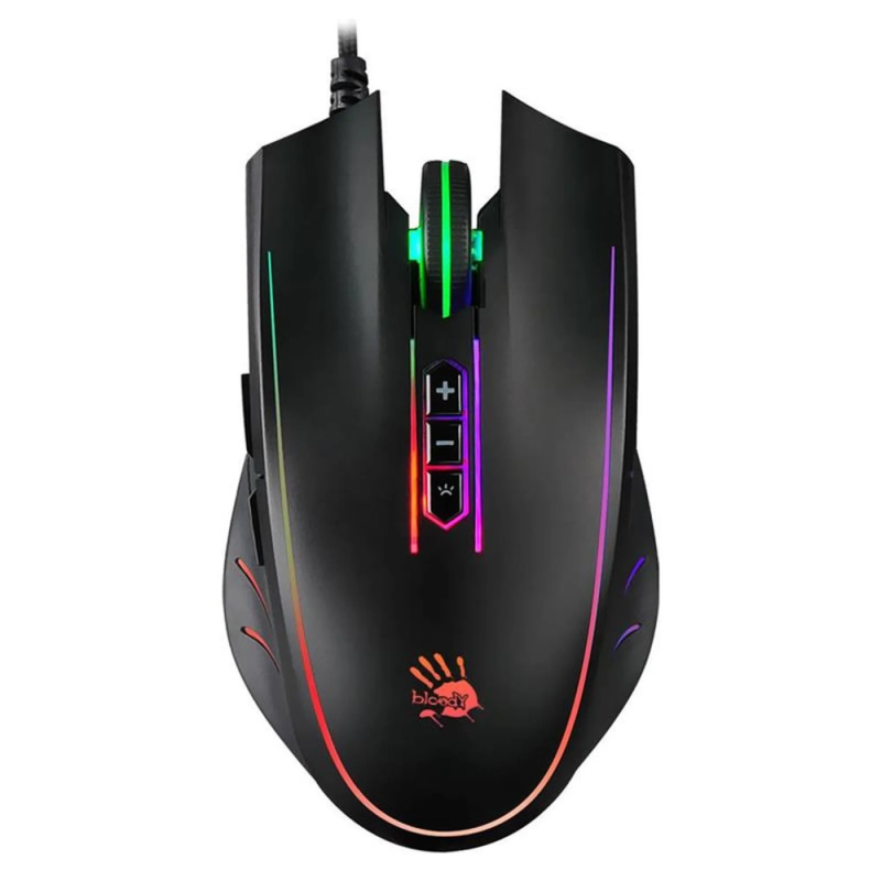 Миша Bloody Q81 Neon XGlide Curve Black