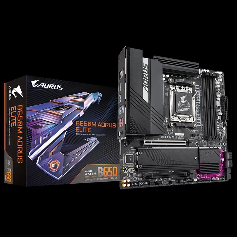 Материнська плата GIGABYTE B650M AORUS ELITE sAM5 B650 4xDDR5 M.2 HDMI DP mATX