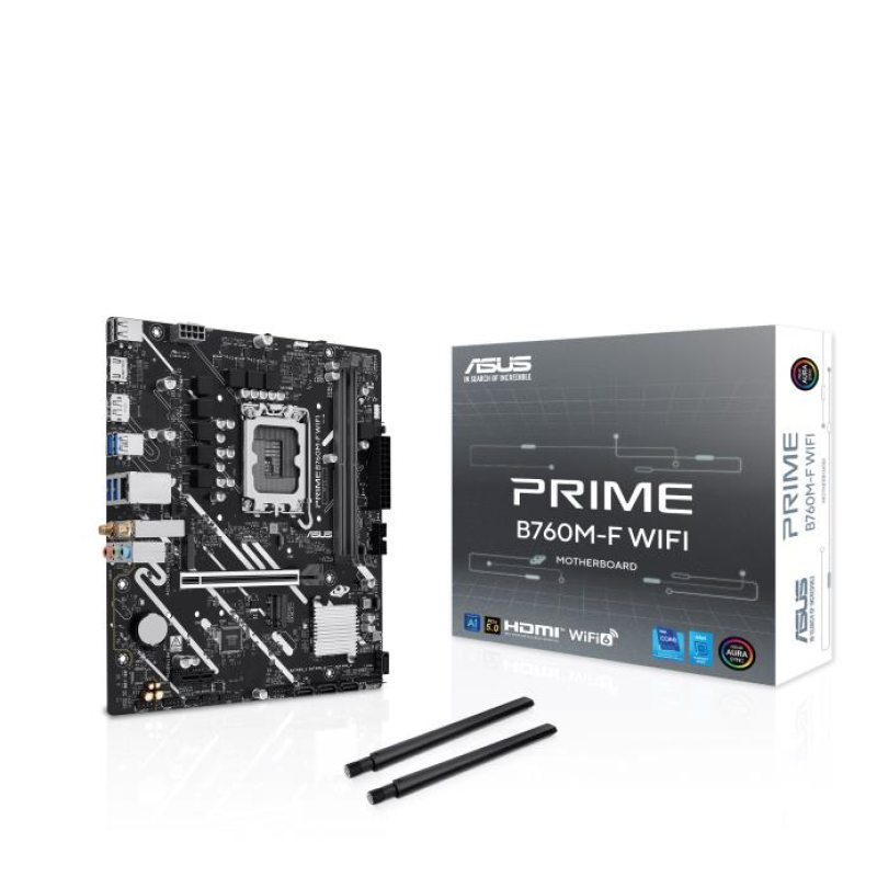 Материнcька плата ASUS PRIME B760M-F WIFI s1700 B760 2xDDR5 M.2 HDMI DP Wi-Fi BT mATX