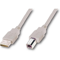 Кабель Atcom USB - USB Type-B V 2.0 (M/M), 0.8 м, Ferrite, білий (6152) пакет 