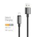Кабель ColorWay USB - Lightning (M/M), zinc alloy braided, 3А, 2 м, Black (CW-CBUL099-BK)