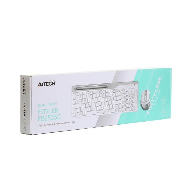 Комплект (клавіатура, миша) бездротовий A4Tech FB2535C Icy White