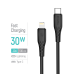 Кабель ColorWay USB Type-C - Lightning (M/M), textured PVC, 3А, 1 м, Black (CW-CBPDCL094-BK)