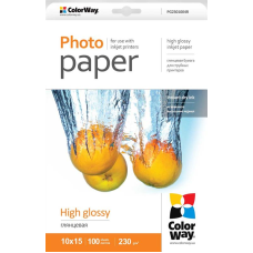 Фотопапір ColorWay глянсовий 230г/м2 10х15см 100арк. (PG2301004R)_OEM