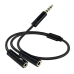 Адаптер ColorWay 3.5 мм - 2х3.5 мм (M/F), 0.28 м, Black (CW-AD-J2FJ)