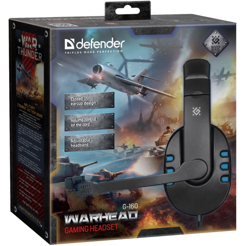 Гарнiтура Defender Warhead G-160 Black/Blue (64118)