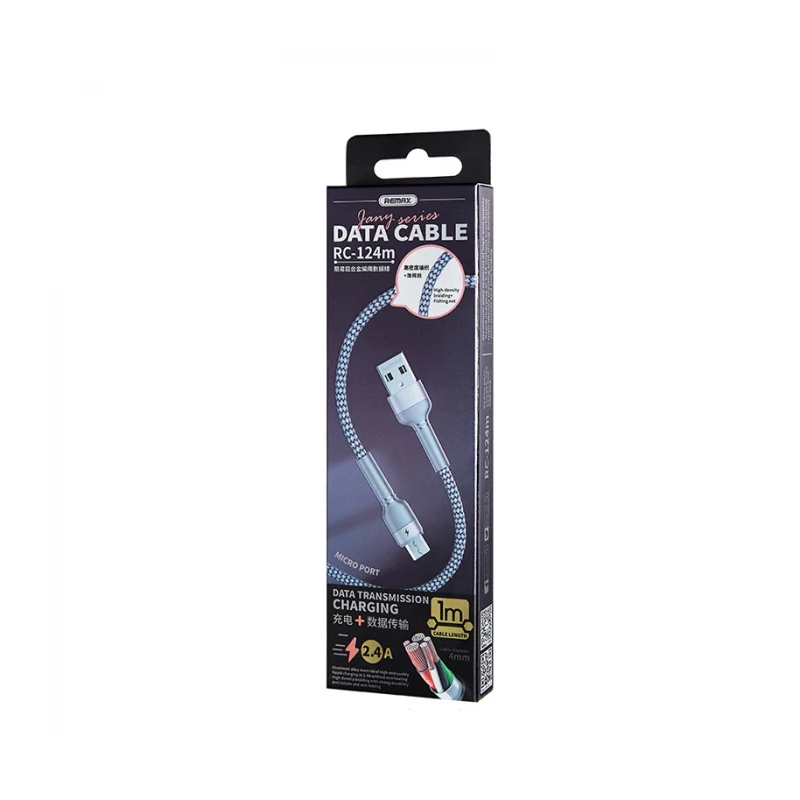 Кабель Remax Jany Series USB - micro USB, 1m Silver (RC-124m)