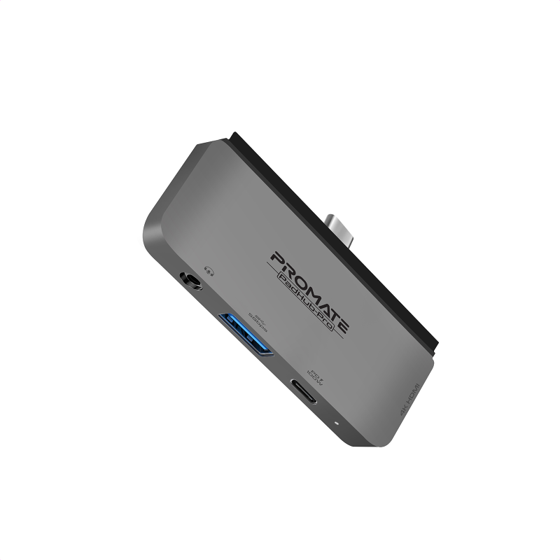 USB-хаб Promate PadHub-Pro USB Type-C 4-в-1 Grey