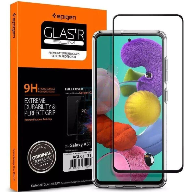 Захисне скло Spigen Glas.tR Slim для Samsung Galaxy A51 SM-A515 Black (AGL01372) 2шт
