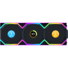 Вентилятор Lian Li Uni Fan SL Wireless LCD 120-3 Reverse Black (G99.12RSLLCD1W3B.00)