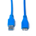 Кабель Prologix для зовнішніх жорстких дисків USB-A 3.0 для USB Micro-B 0,5 м, 5 Гбіт/с, синій (PR-USB-P-12-30-05m)