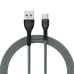 Кабель ColorWay USB - USB Type-C (M/M), braided cloth, 3 А, 1 м, Gray (CW-CBUC041-GR)