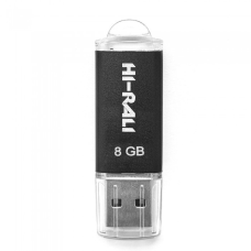 Флеш-накопичувач USB 8GB Hi-Rali Rocket Series Black (HI-8GBVCBK)