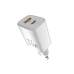 Мережевий зарядний пристрій Sigma mobile X-power 33W GaN, PD, QC (1xUSB-C + 1xUSB-A) White (PS33-01)