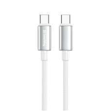 Кабель ColorWay USB Type-C - USB Type-C (M/M), zinc alloy braided, 5А, 1 м, White (CW-CBPDCC098-WT)