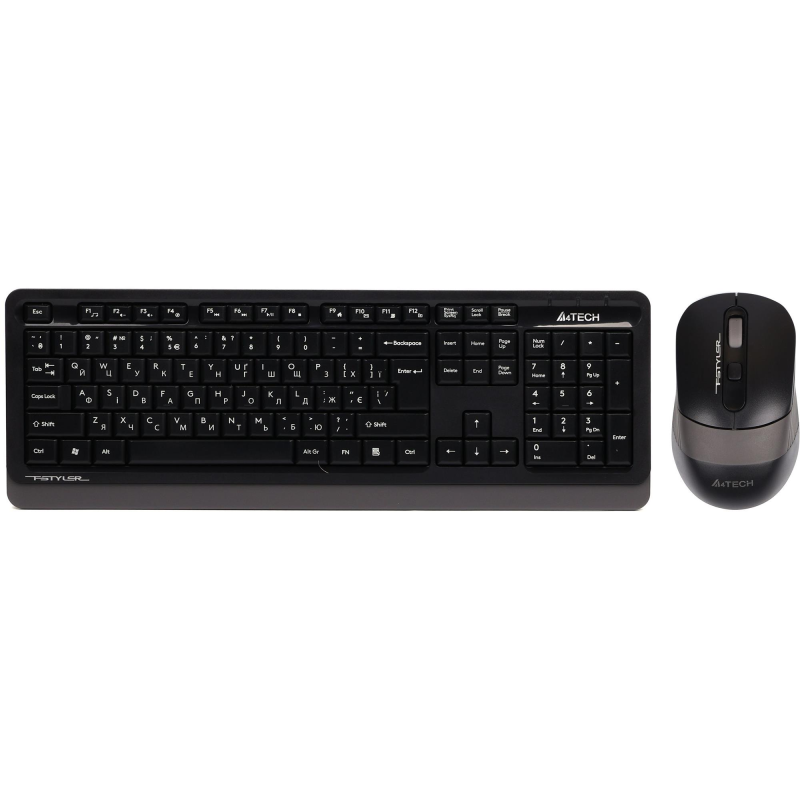 Комплект (клавіатура, миша) бездротовий A4Tech FG1010S Black/Grey