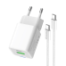Мережевий зарядний пристрій ColorWay GaN Mini 20W PD Port PPS USB (Type-C PD + USB QC4.0) White (CW-CHS062PDC-WT) + кабель Type-C