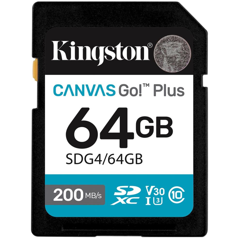 Карта пам`ятi SDXC  64GB UHS-I/U3 Class 10 Kingston Canvas Go! Plus R200/W200MB/s (SDG4/64GB)