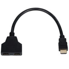 Кабель-розгалужувач Atcom HDMI - 2хHDMI (M/F), 0.1 м, Black (10901)