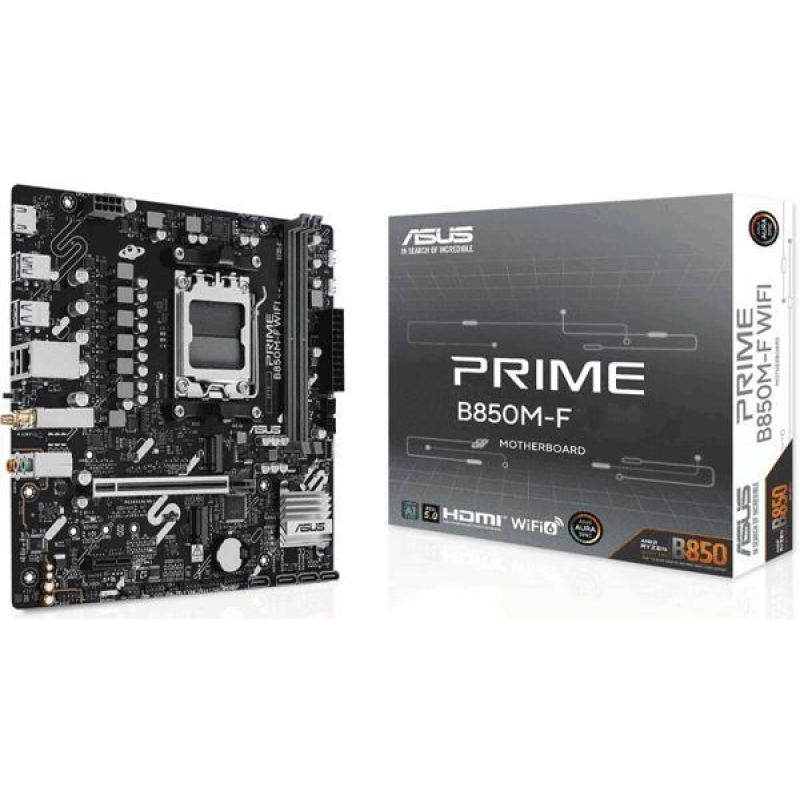 Материнcька плата ASUS PRIME B850M-F sAM5 B850 2xDDR5 M.2 HDMI Wi-Fi BT mATX