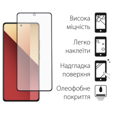Захисне скло Dengos для Xiaomi Redmi Note 13 Pro 4G Black Full Glue (DG-TG2P-16) 2шт