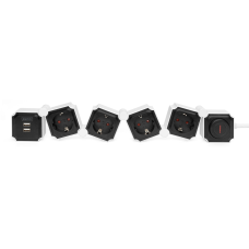 Фільтр живлення Digitus DA-70620 4 розетки, 2 USB, 1.6 м, Black/White