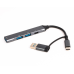 Концентратор USB Type-C/USB Maxxter 1xUSB-A 3.0, 2xUSB-A 2.0, 1xUSB-C Gray (HU3C-4P1CN-01)