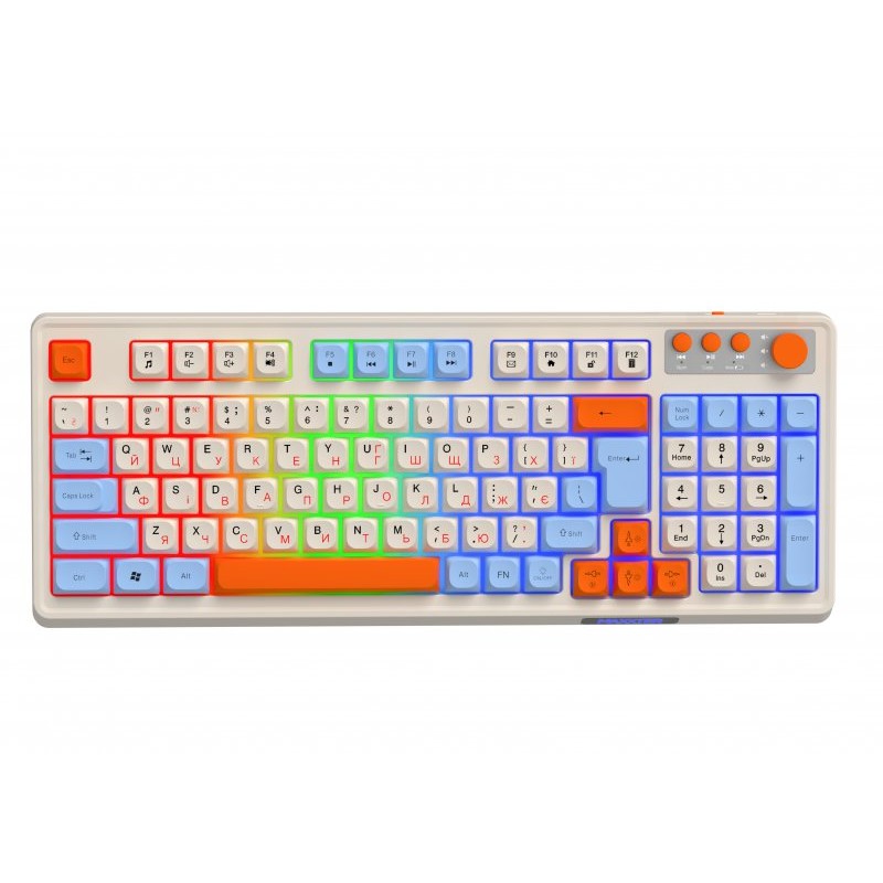 Клавiатура бездротова Maxxter KBGW-3C01-UA White