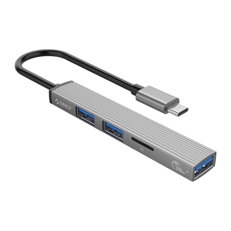 USB-хаб Orico AH-12F-GY-BP USB Type-C 3-в-1 (CA913541)