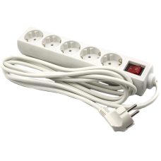Фільтр живлення PowerPlant JY-1052/3 (PPSA08M30S5) 5 розеток, 3 м, білий, кульок