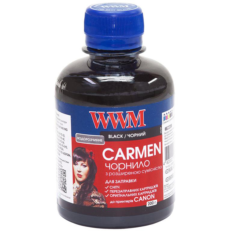 Чорнило WWM Universal Carmen для Сanon серій PIXMA iP/iX/MP/MX/MG Black (CU/B) 200г